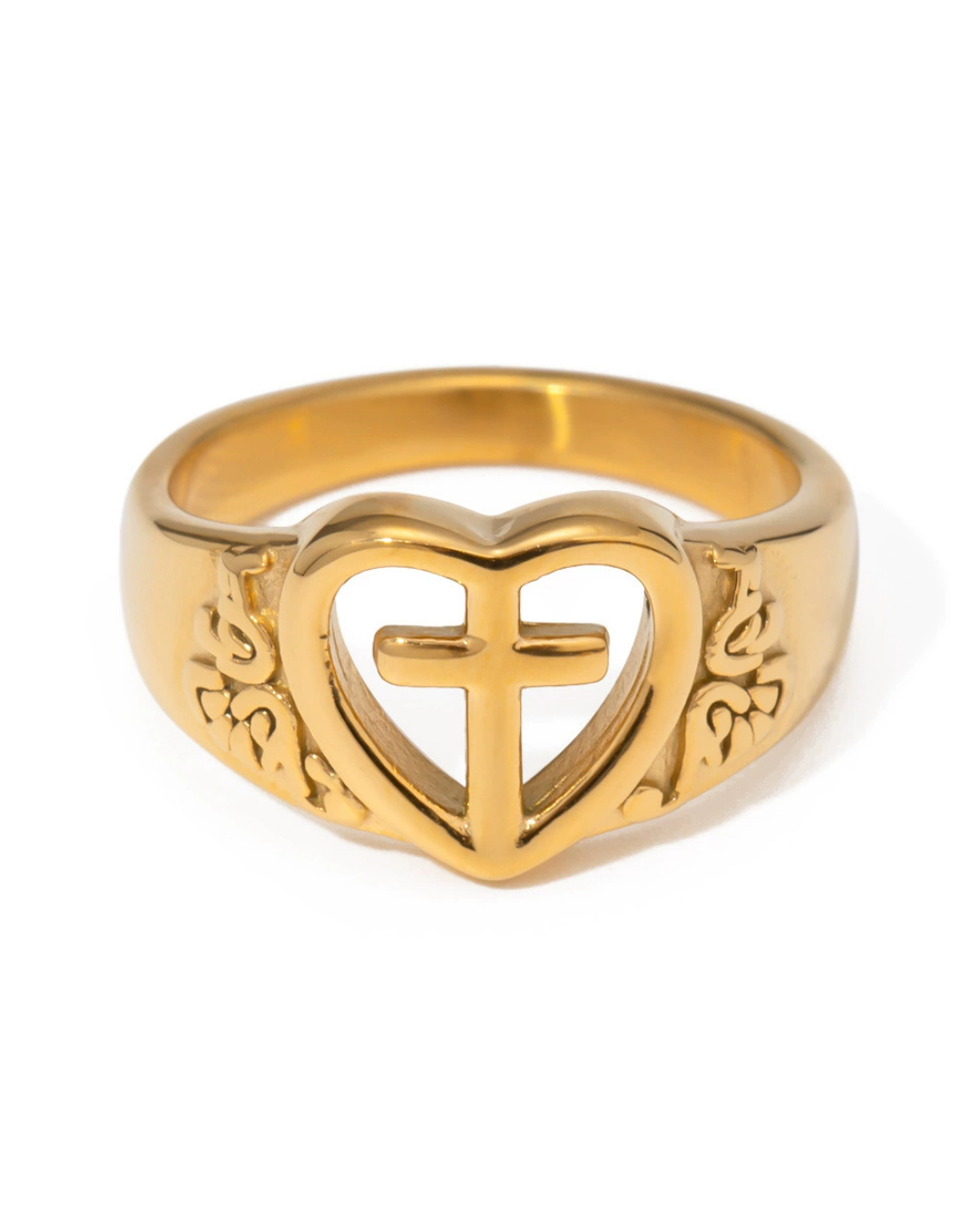 316L Heart Cross Ring 詳細画像1｜Misy Jewelry