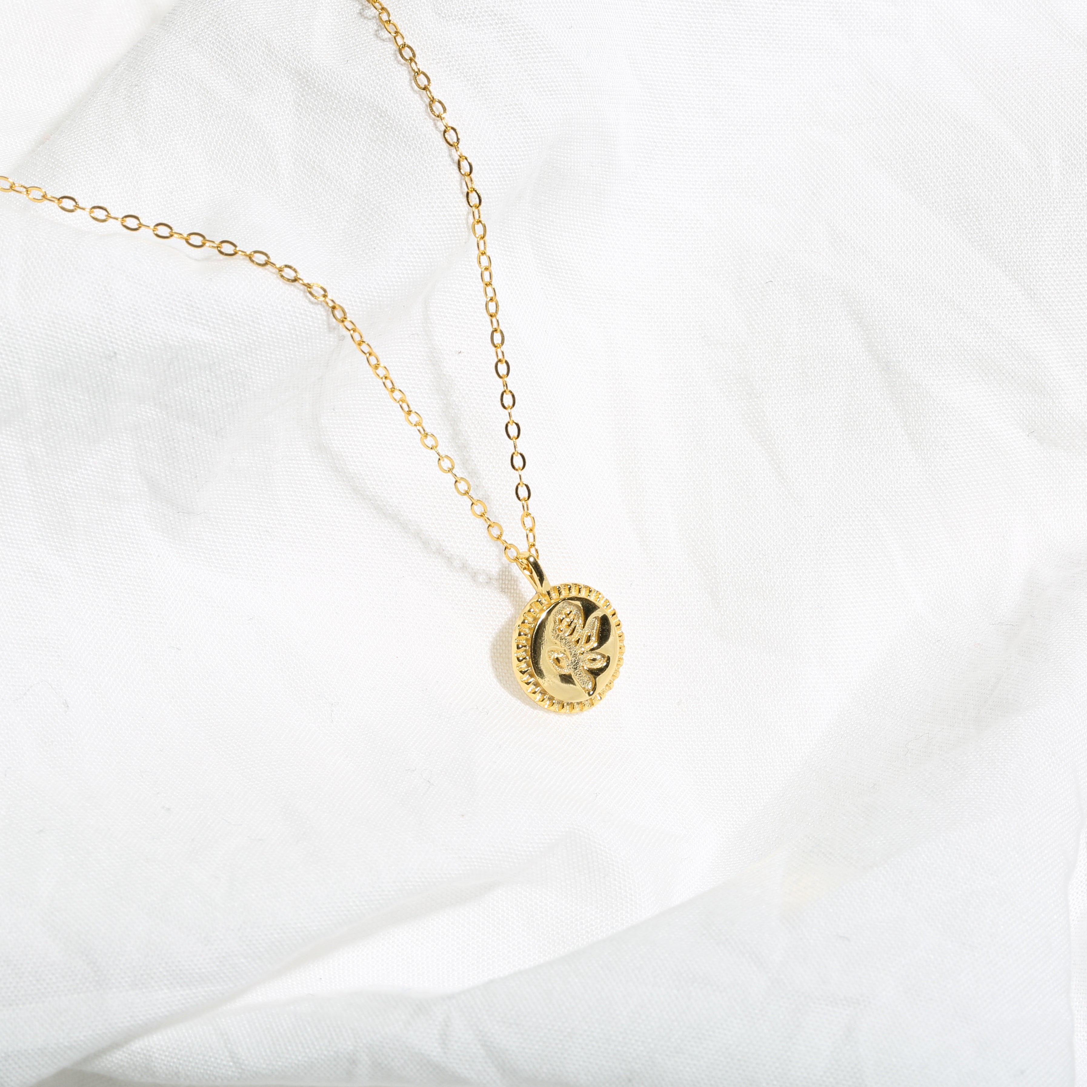 s925 Rose coin necklace reversible