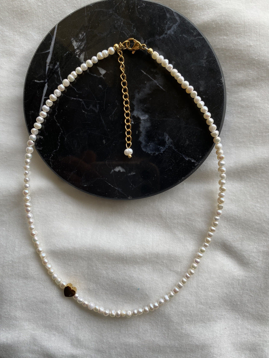 316L Perl Heart necklace - ネックレス｜Misy Jewelry