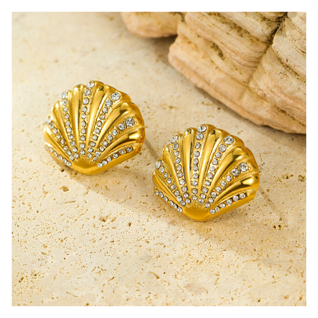 316LShell Stud Earrings 詳細画像4｜Misy Jewelry