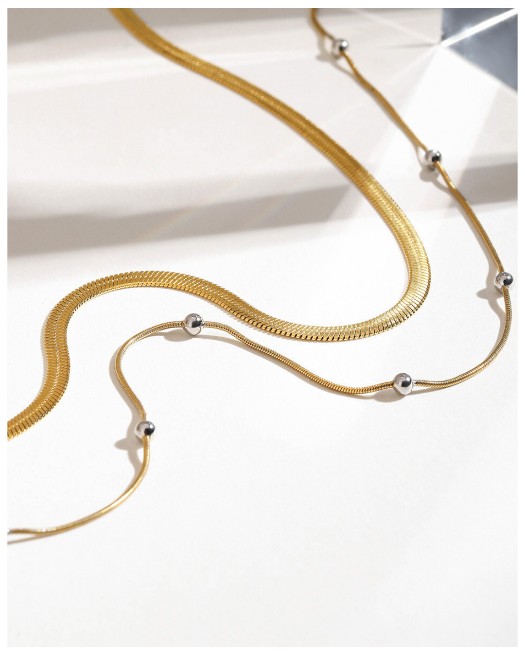 316L Bi color Dot Chain Necklace 詳細画像1｜Misy Jewelry