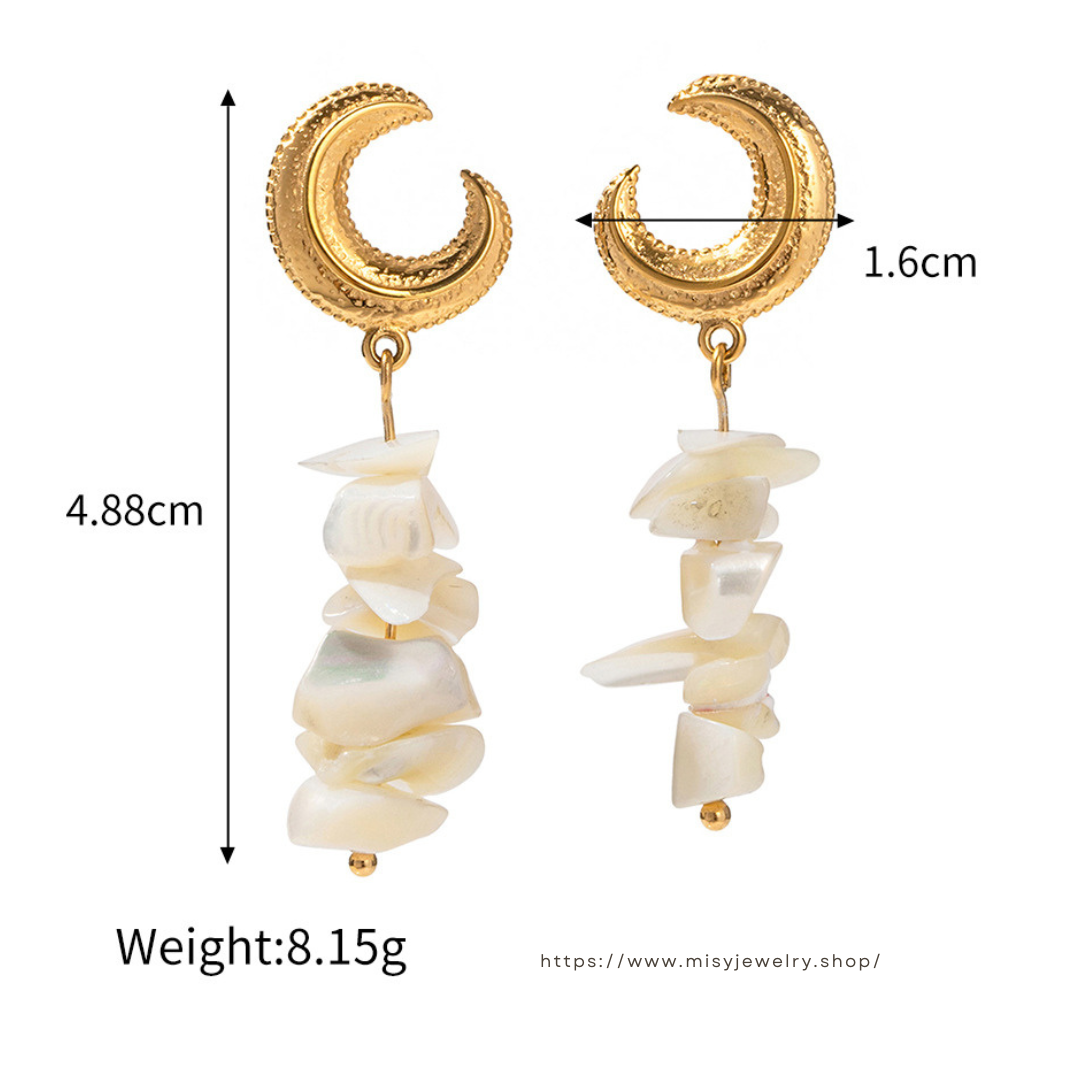 316L Crescent Moon Perl Pierce 詳細画像4｜Misy Jewelry