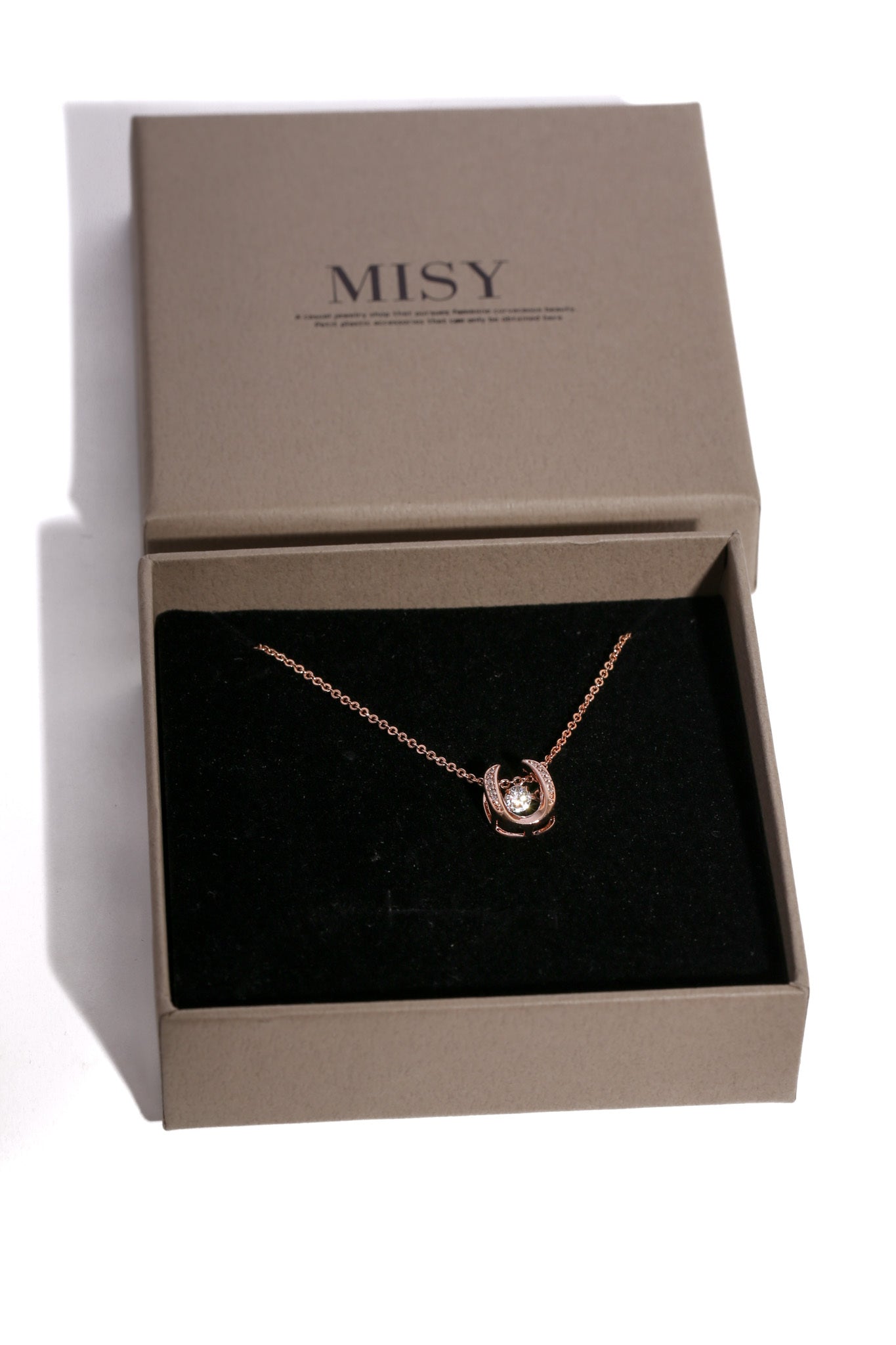 316L Horseshoe zirconia necklace 詳細画像1｜Misy Jewelry
