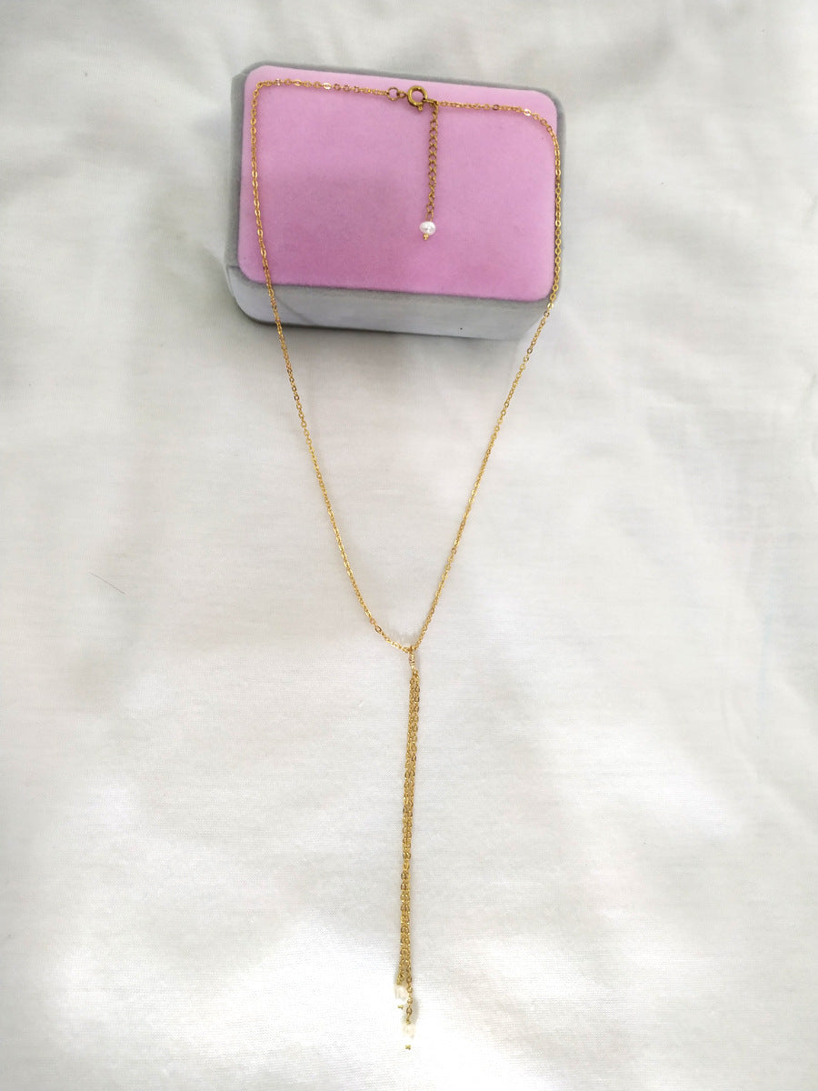 316L Long Perl Necklace