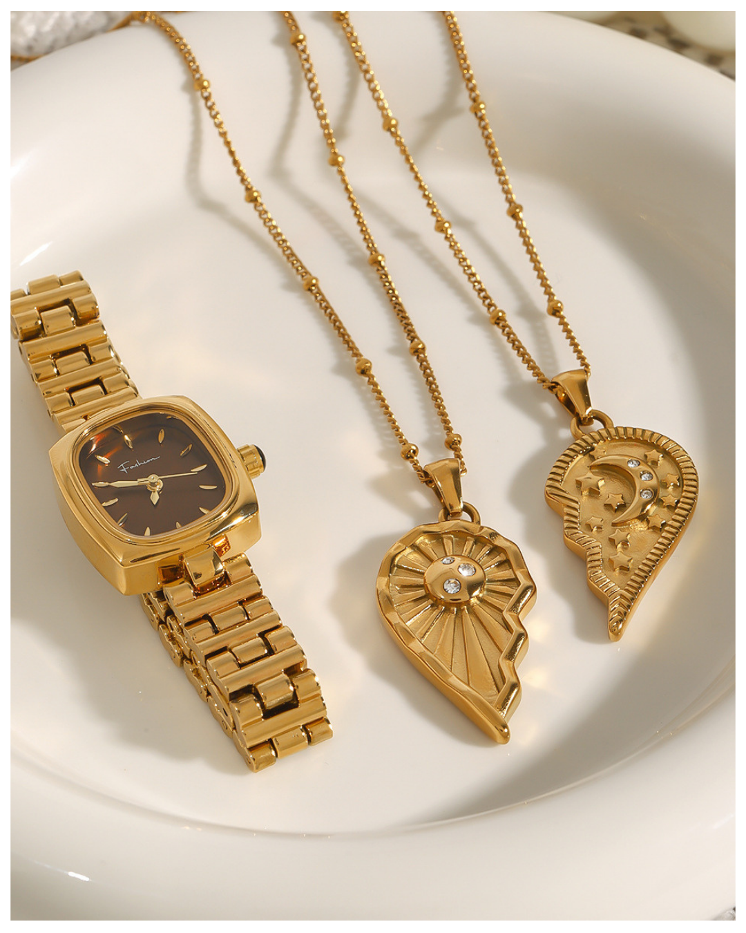 316L Sun & Moon Heart Necklace 詳細画像4｜Misy Jewelry