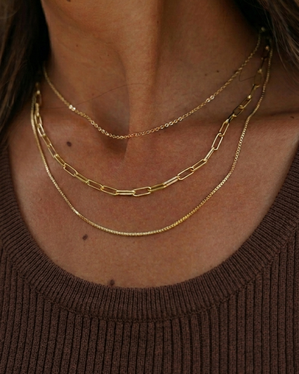 316L Layered Chain Necklace | サージカルステンレス316L | Misy Jewelry