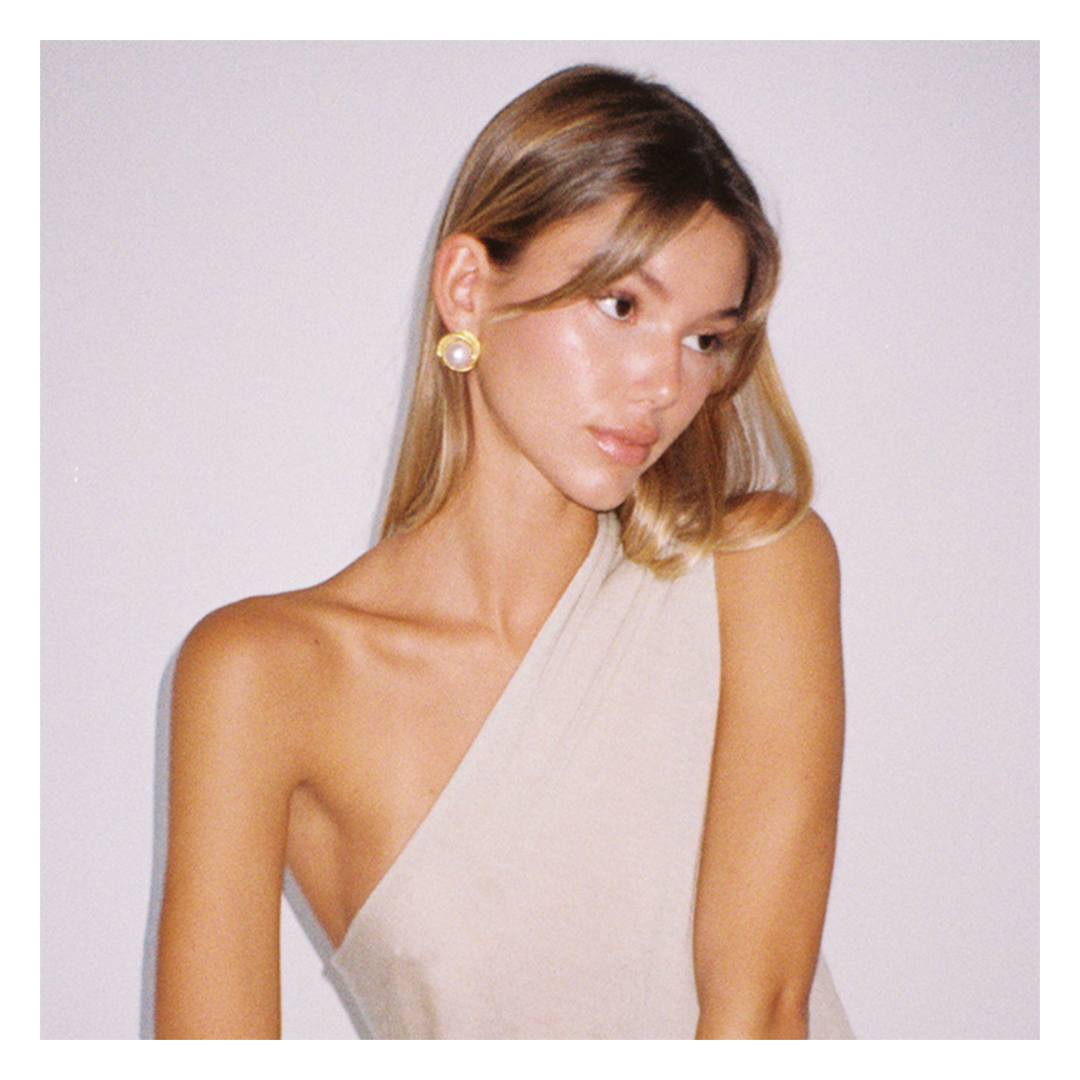 316L Elegant Circle Perl Pierce 詳細画像1｜Misy Jewelry