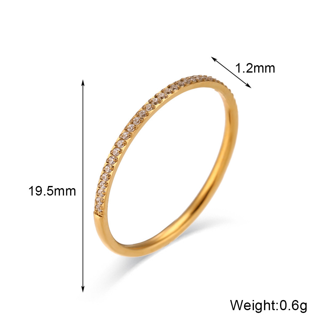 316L  Zirconia Round Ring 詳細画像1｜Misy Jewelry