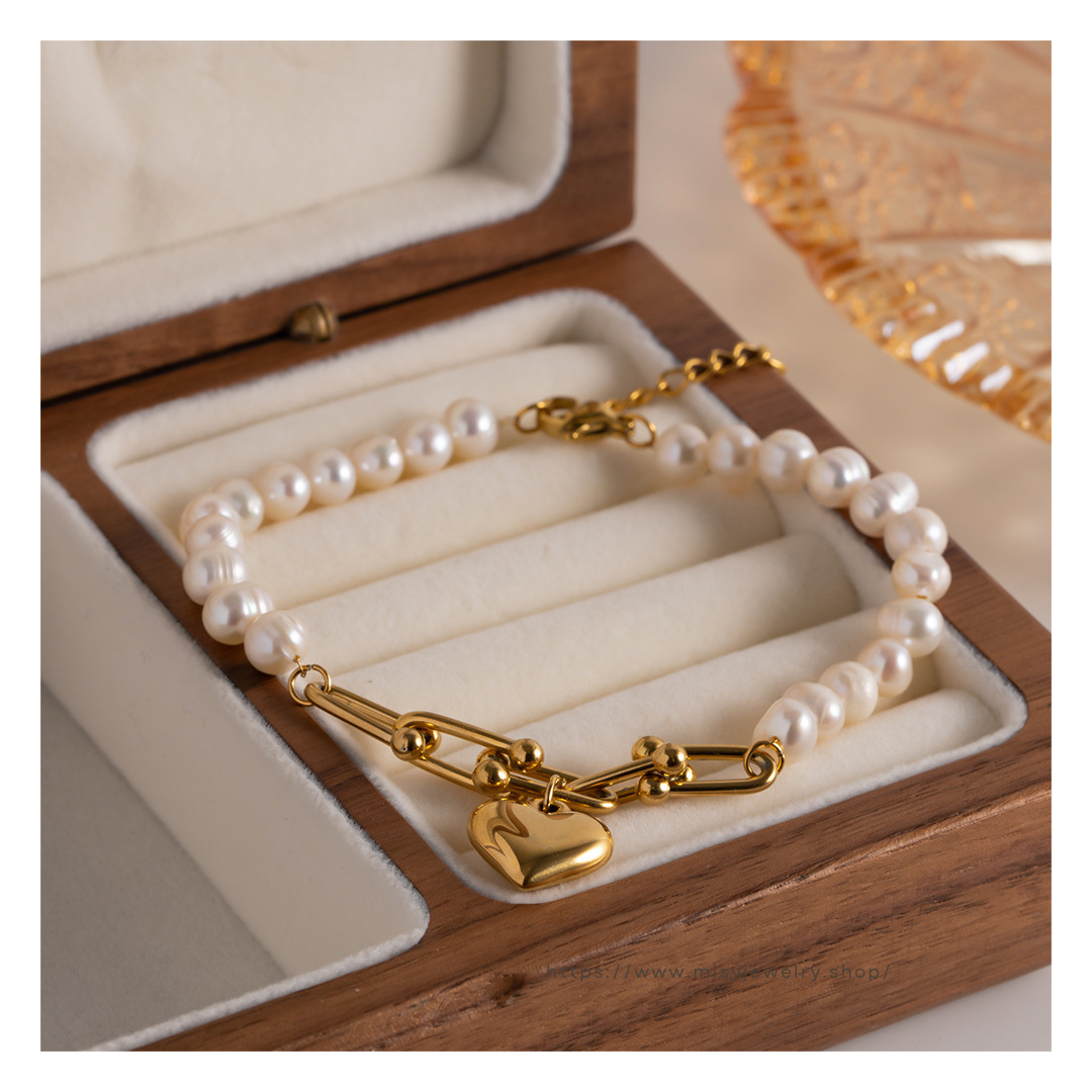 316L U Perl Bracelet — 着用イメージ | ブレスレット | サージカルステンレス316L | Misy Jewelry