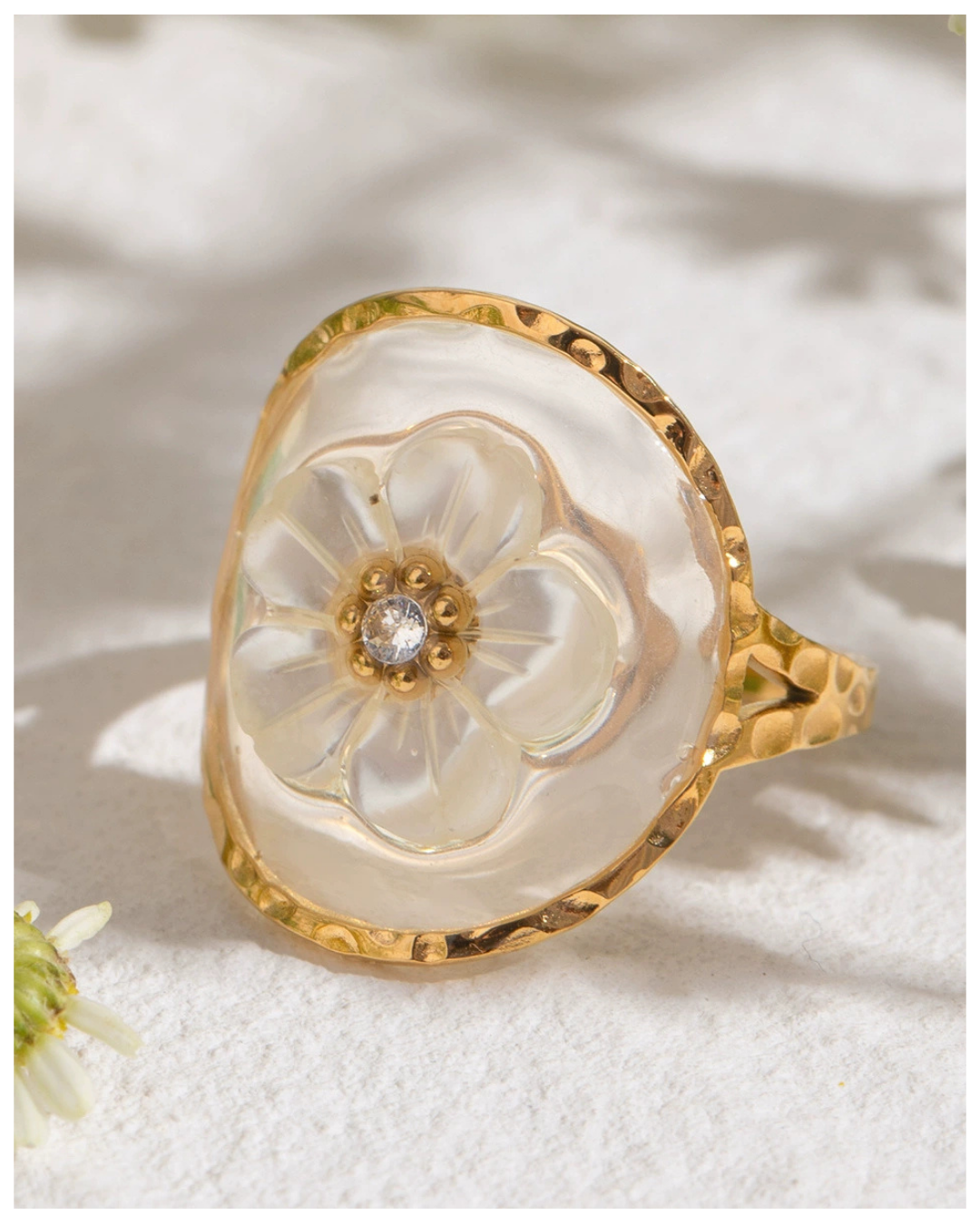 316L Flower Shell Art Ring 詳細画像1｜Misy Jewelry
