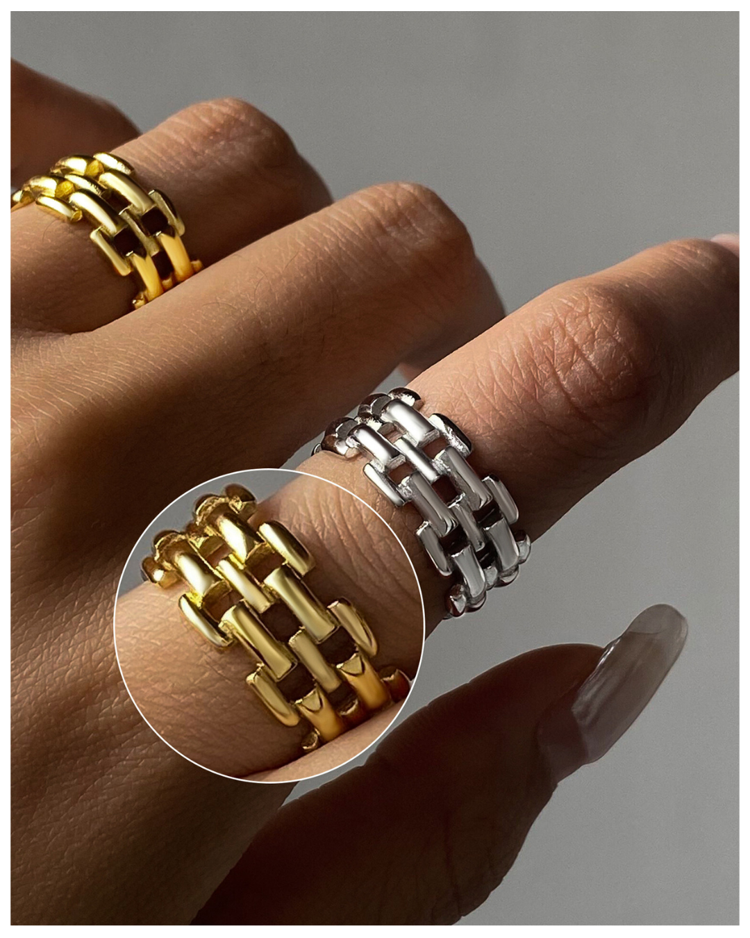 316L Grid Link Ring - リング｜Misy Jewelry