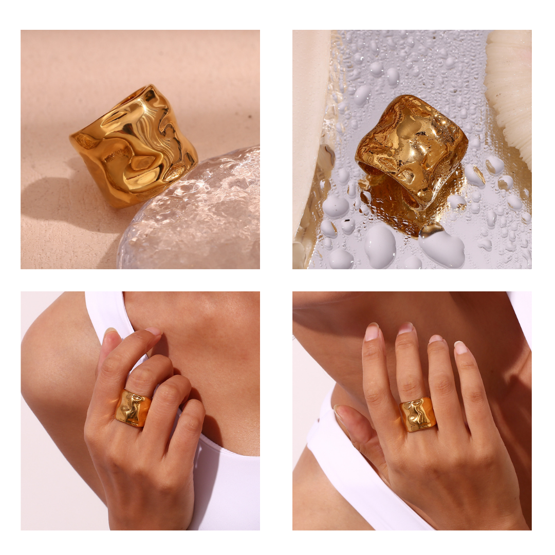 316L Wide Ring Bumpy 詳細画像5｜Misy Jewelry