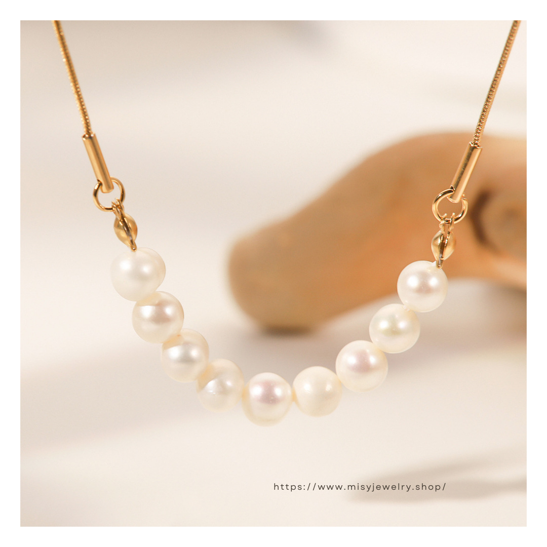 316L Snake Perl Necklace 詳細画像4｜Misy Jewelry