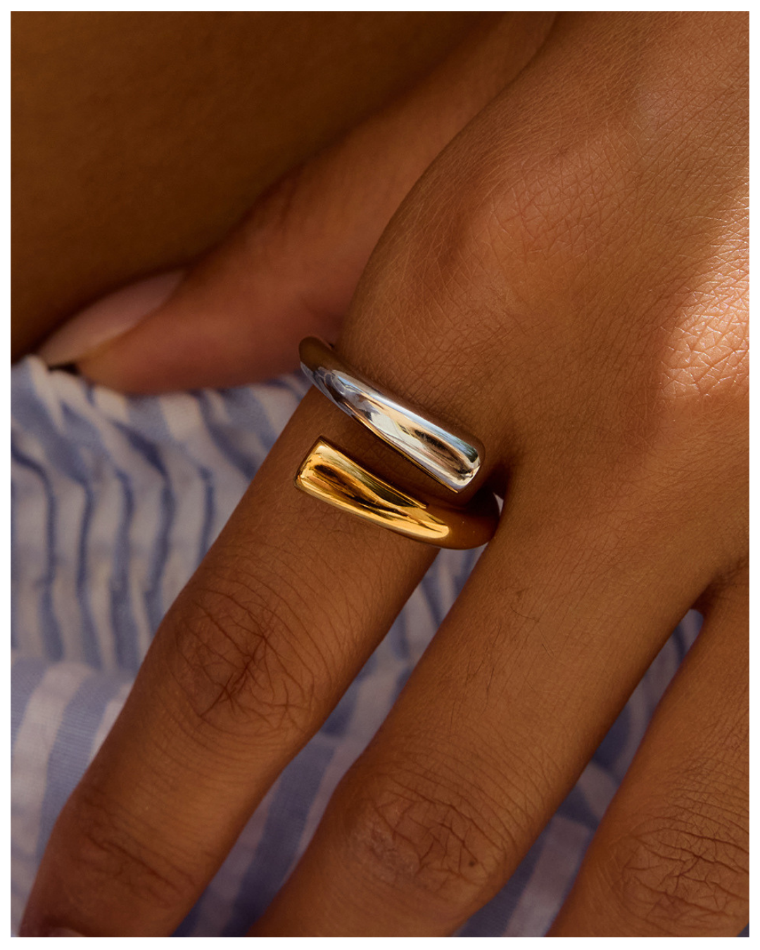 316L Bi-color Twist Duo Ring - リング｜Misy Jewelry