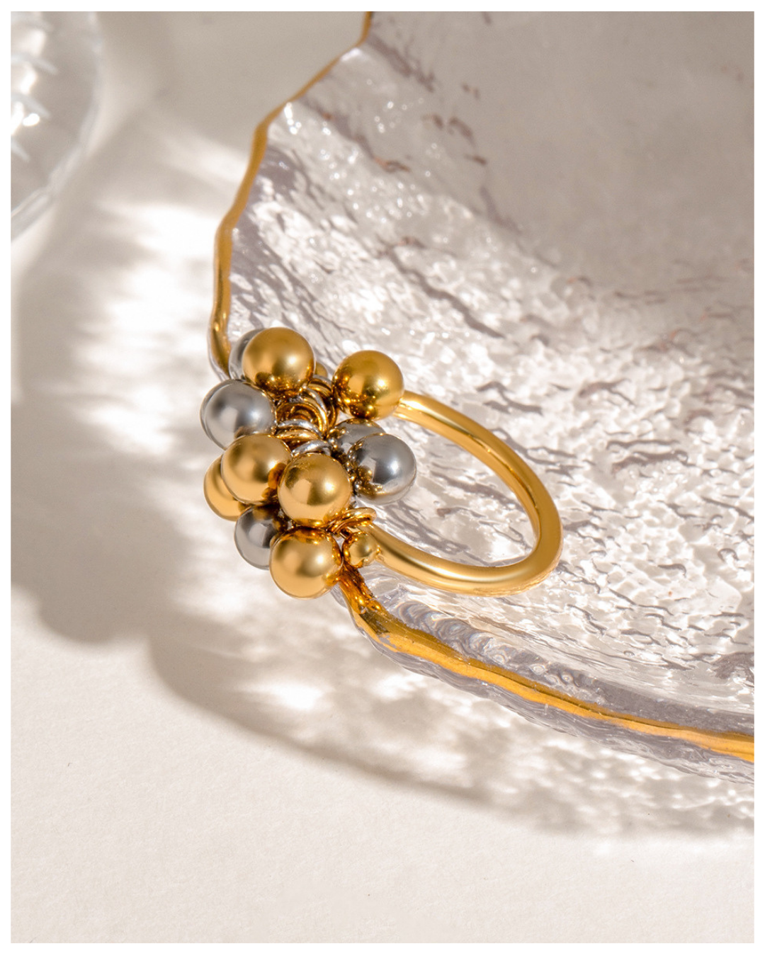 316L Bi-Color Sphere Bubble Ring1 詳細画像3｜Misy Jewelry