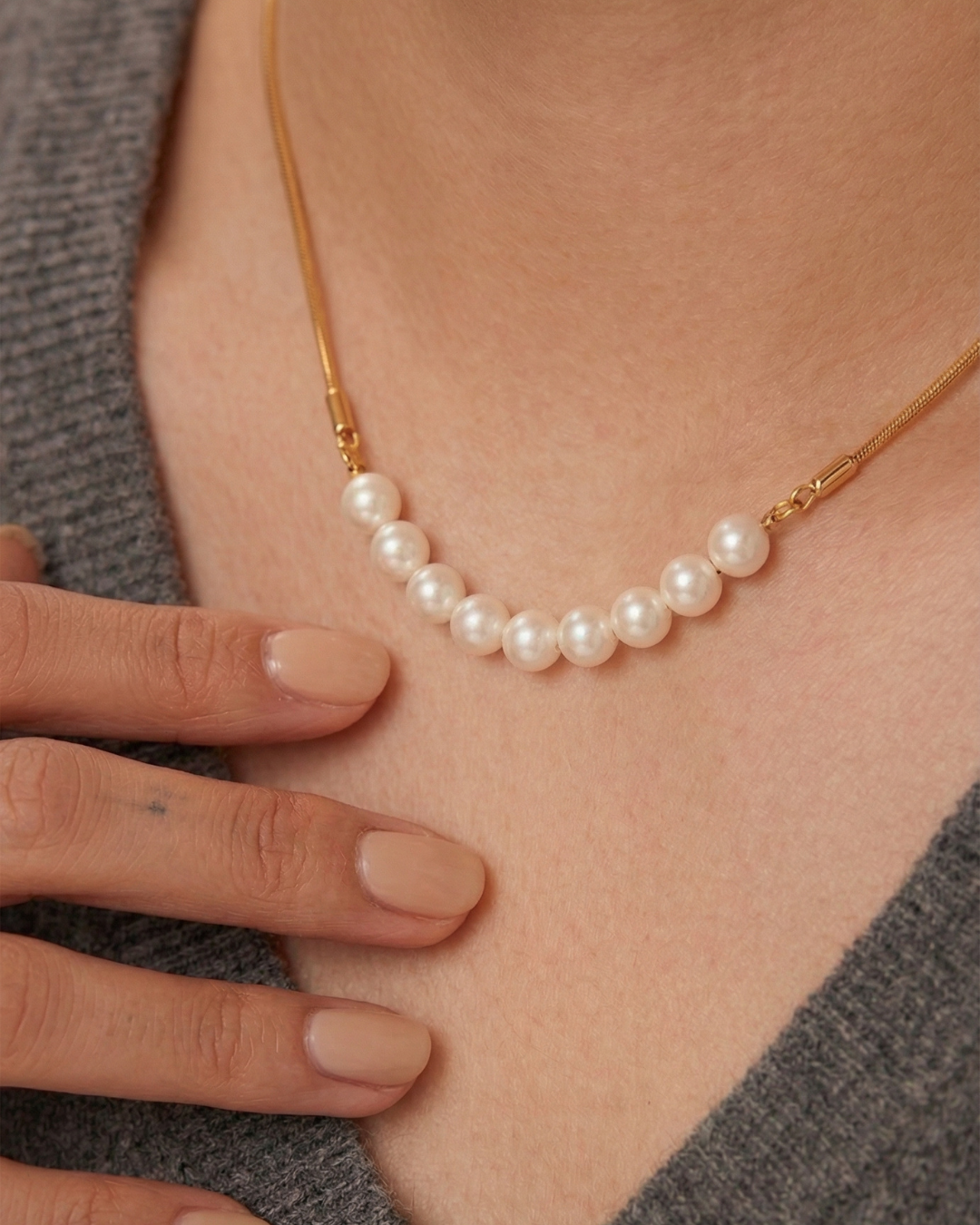 316L Snake Perl Necklace 詳細画像6｜Misy Jewelry