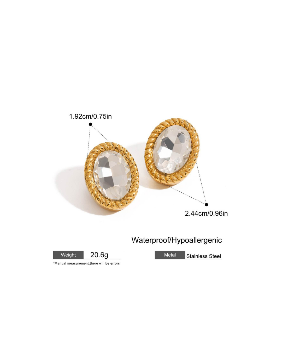 316L Oval Cut Frame Pierce 詳細画像1｜Misy Jewelry