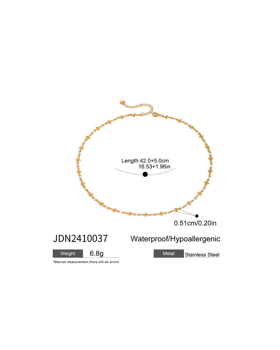 316L Cross Link Necklace 詳細画像4｜Misy Jewelry