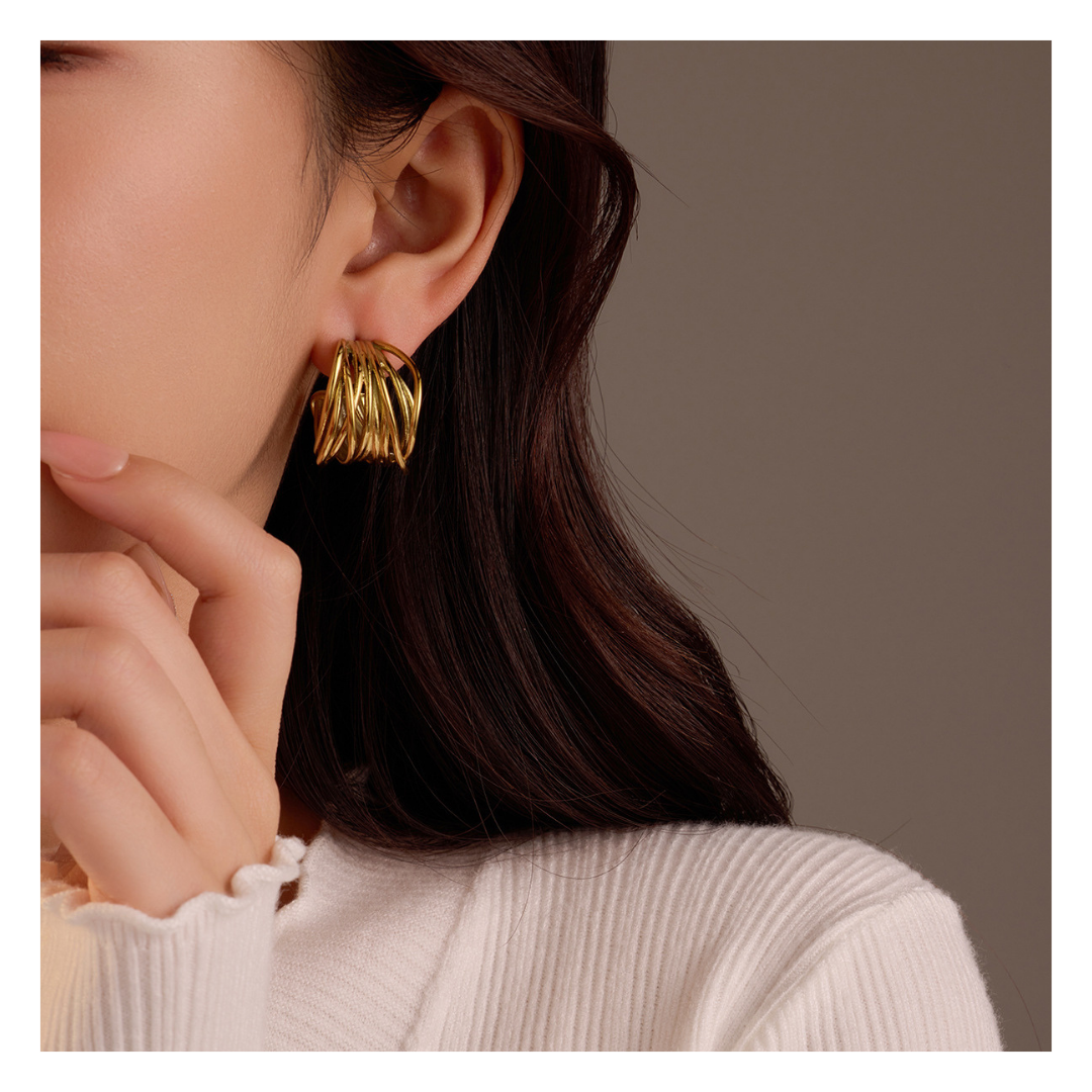 316L Multi Wave Hoop Pierce - ピアス・イヤリング｜Misy Jewelry