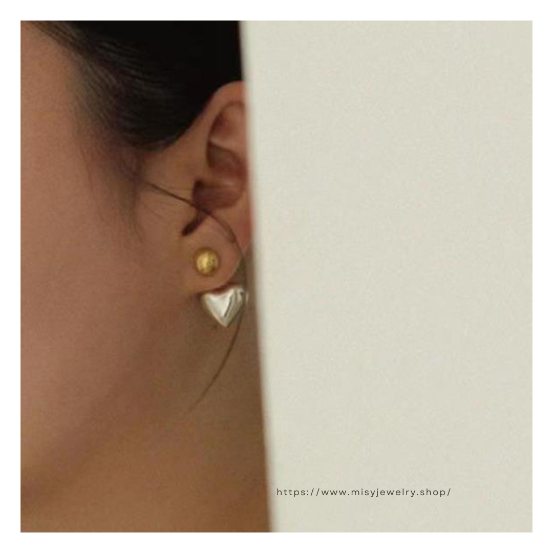 316L  Bi-color Heart Pierce 詳細画像1｜Misy Jewelry