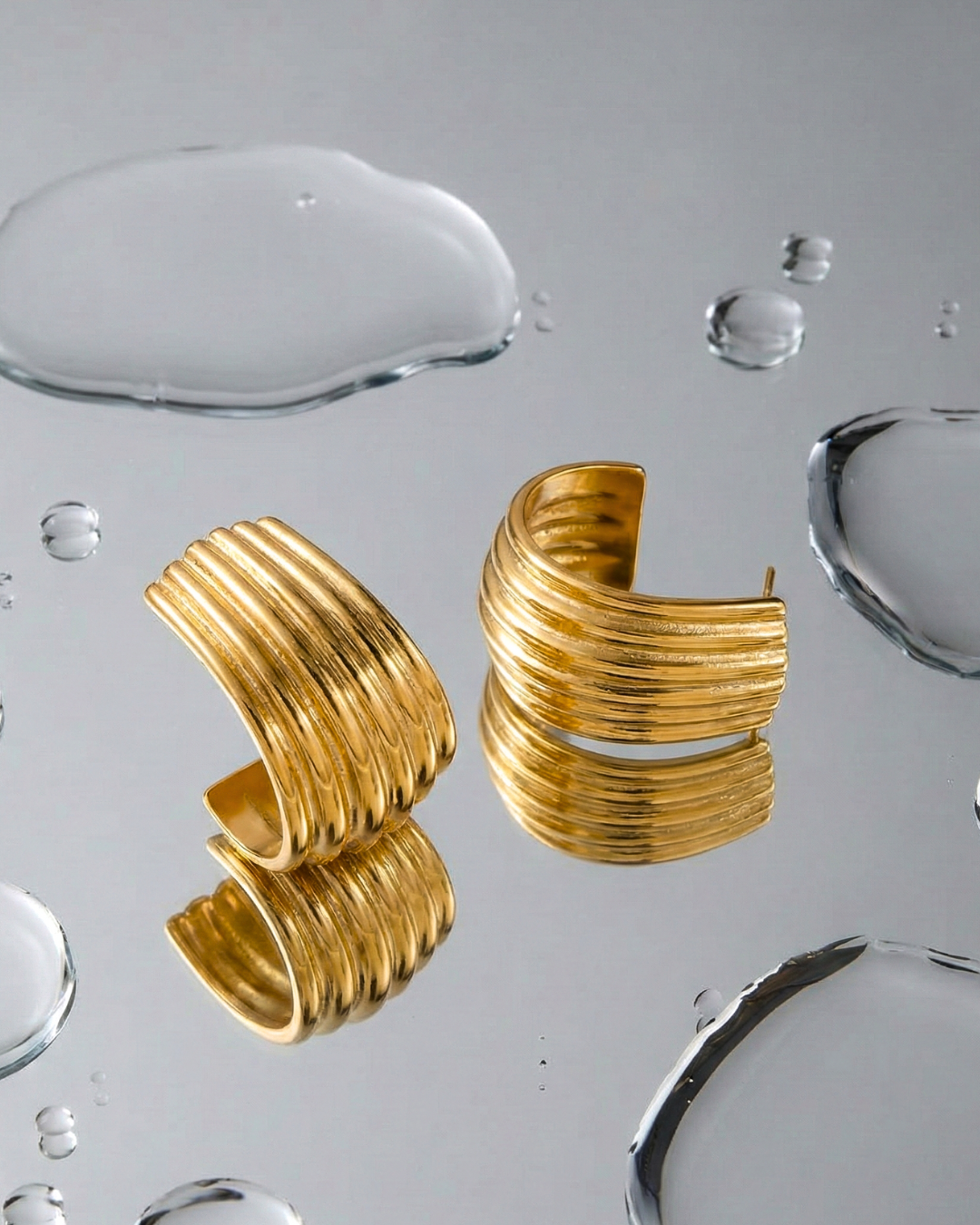 316L Layered Wave Hoops — ディテール | アクセサリー | サージカルステンレス316L | Misy Jewelry