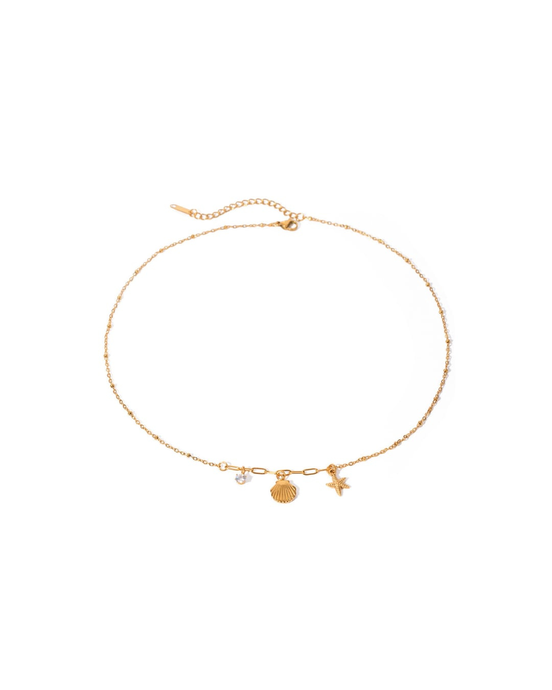 316L Shell & Starfish Charm Necklace 詳細画像7｜Misy Jewelry