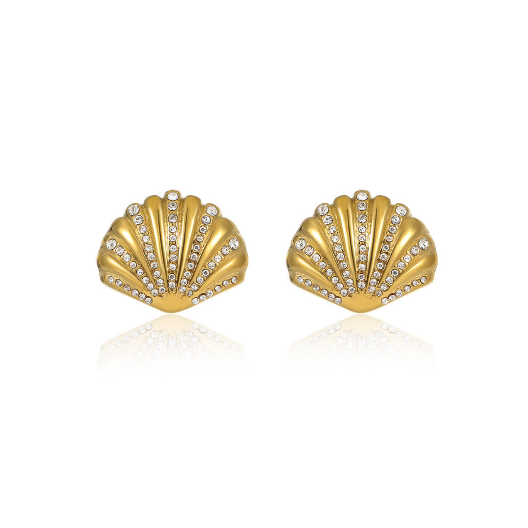 316LShell Stud Earrings 詳細画像3｜Misy Jewelry
