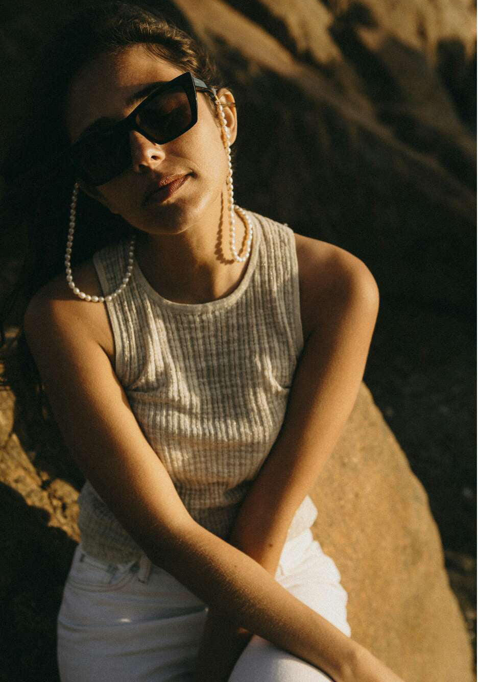 316L Sunglass Chain Perl Necklace 詳細画像8｜Misy Jewelry