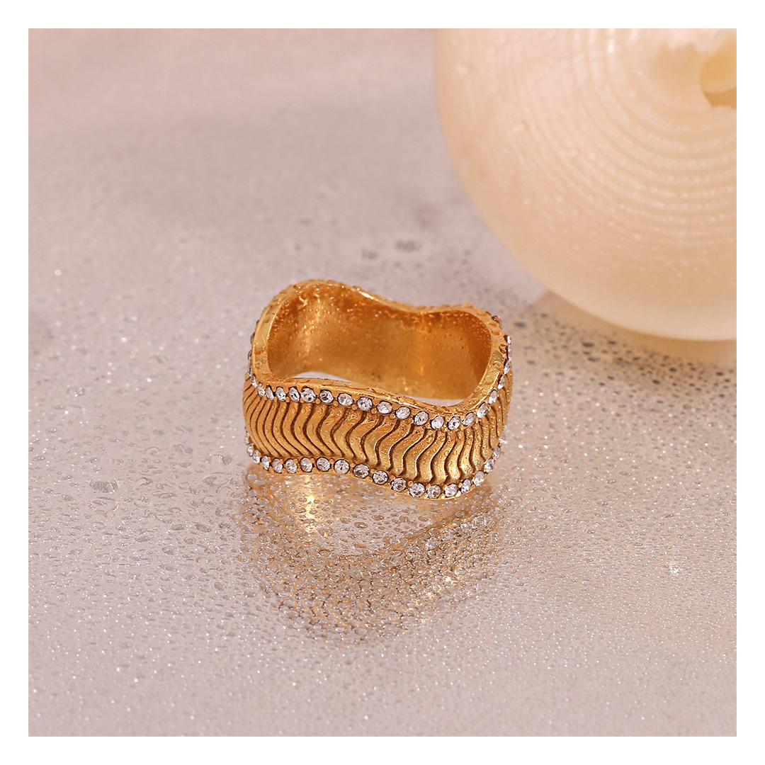 316L Wave Zirconia Ring 詳細画像1｜Misy Jewelry