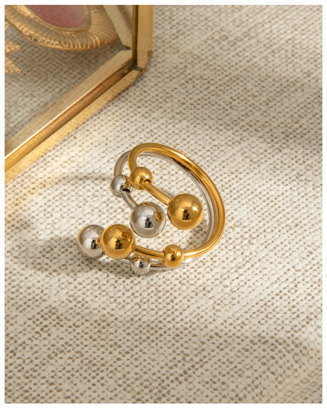 316L Bi-Color Sphere Bubble Ring3 詳細画像3｜Misy Jewelry