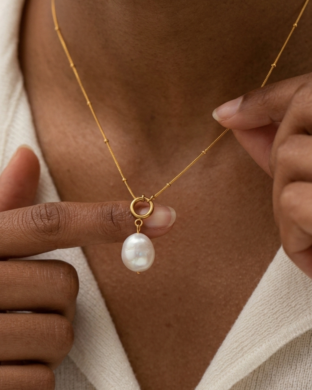 316L Eternal Pearl Necklace 詳細画像9｜Misy Jewelry