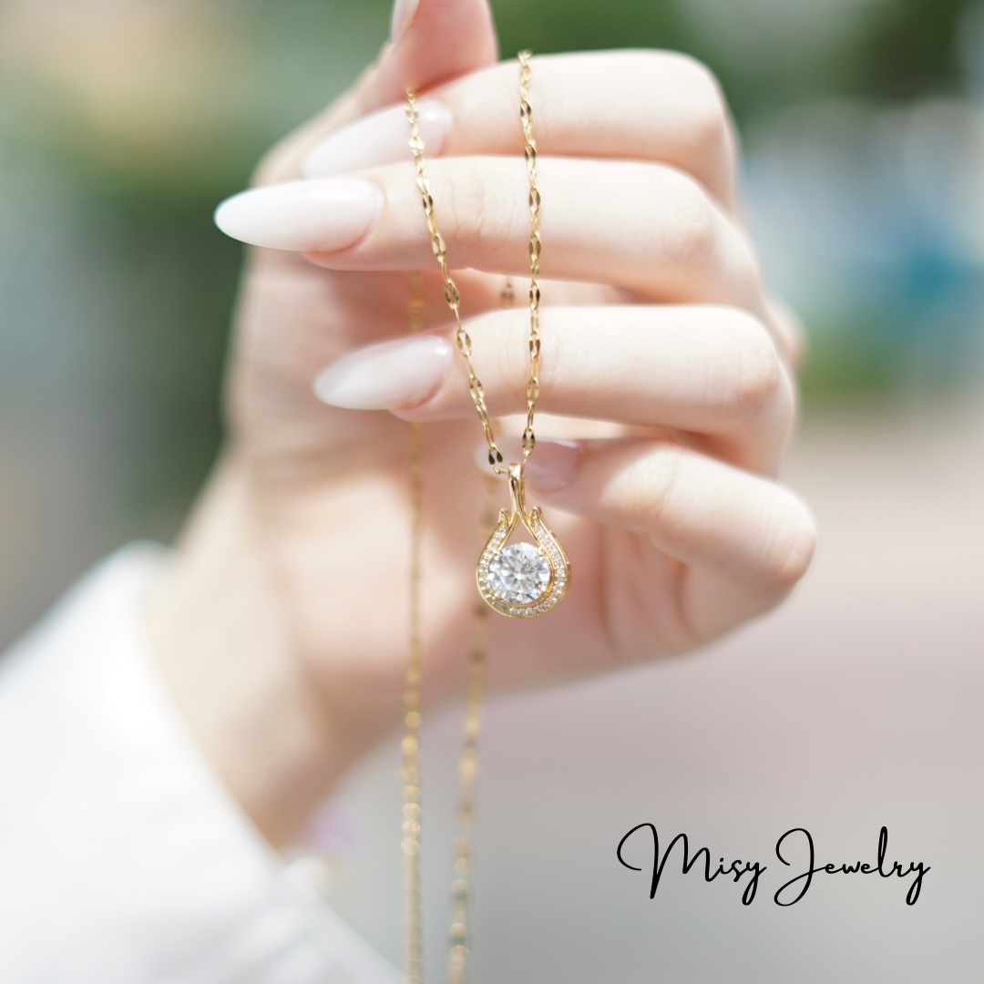 316L Tear Drop zirconia necklace - ネックレス｜Misy Jewelry