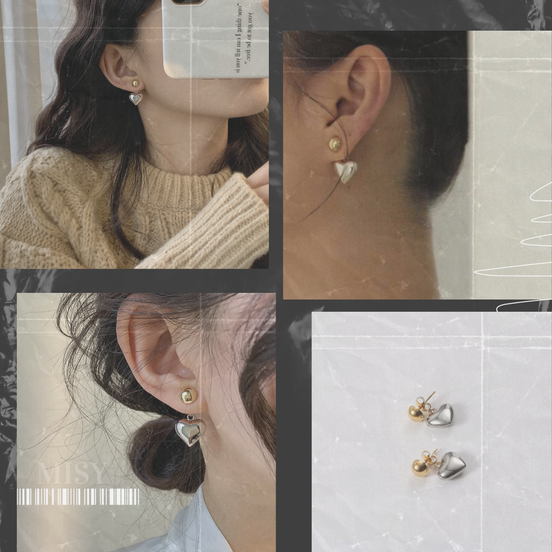 316L  Bi-color Heart Pierce 詳細画像7｜Misy Jewelry