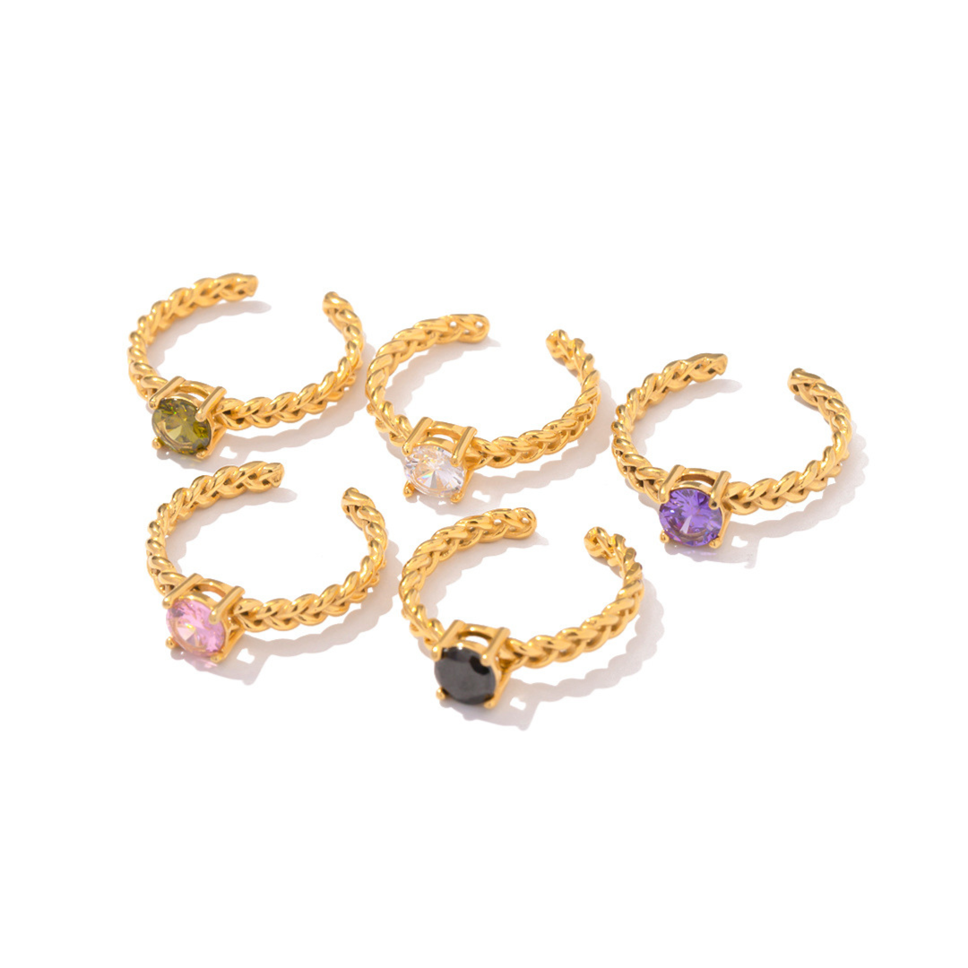 316L Zirconia Ring Free size 詳細画像1｜Misy Jewelry