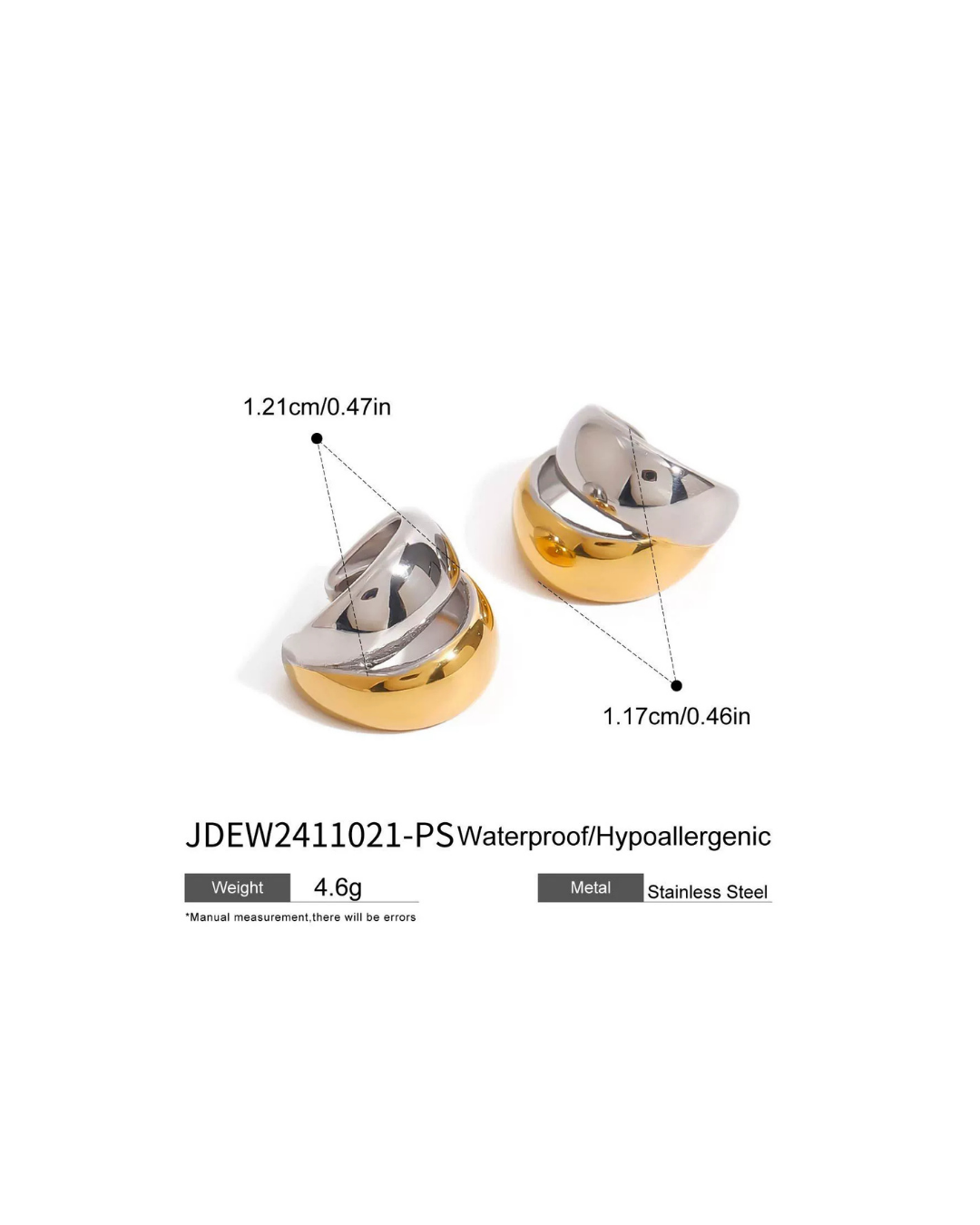 316L Bi-Color Ear Cuffs(Single) — ディテール | リング | サージカルステンレス316L | Misy Jewelry