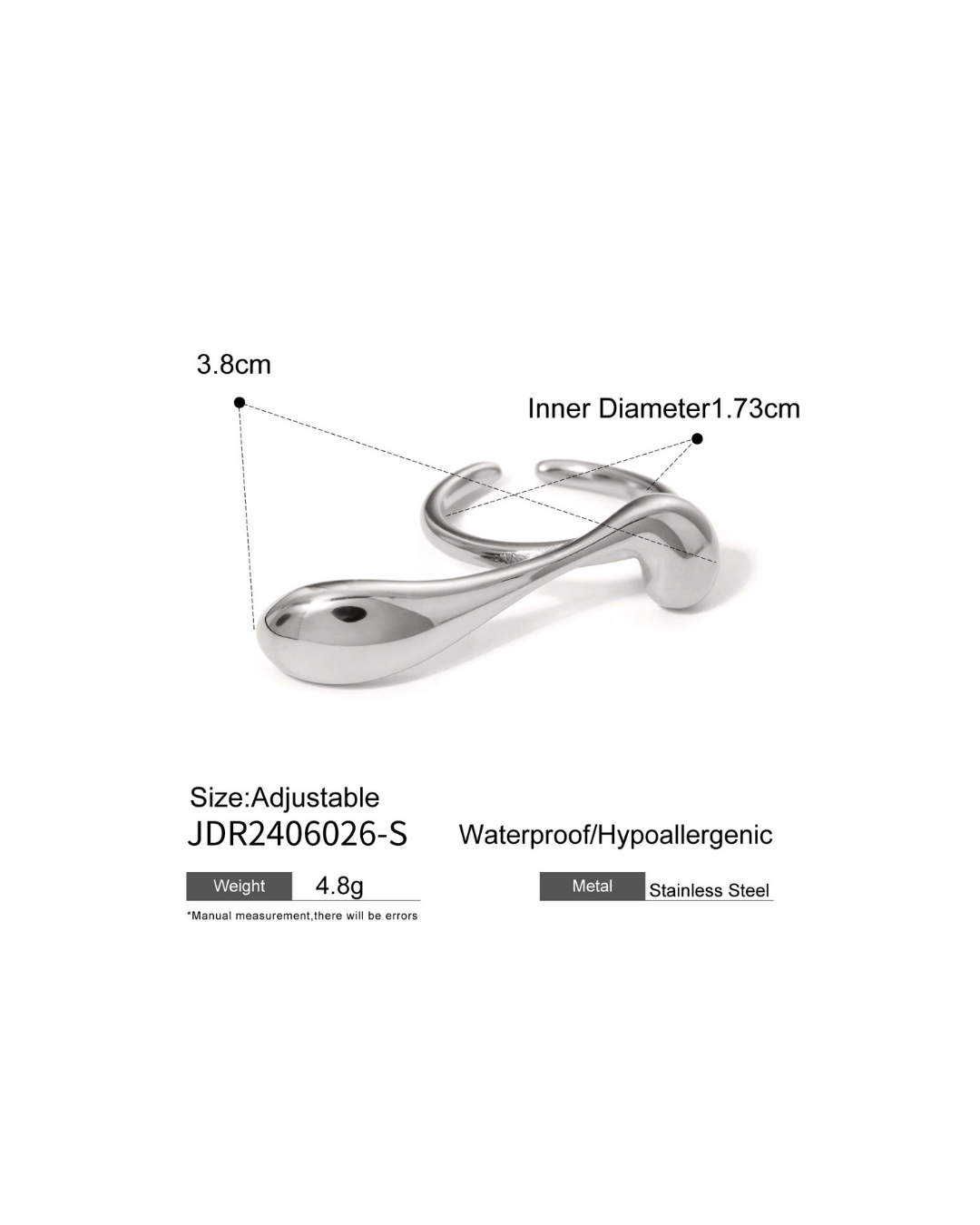 316L Liquid Flow Ring — 着用イメージ | リング | サージカルステンレス316L | Misy Jewelry