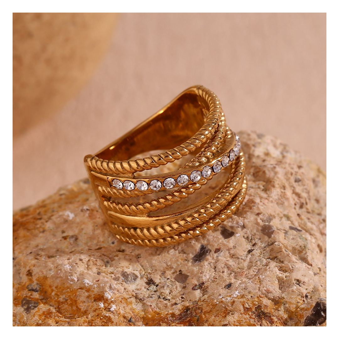 316L Twisted Zirconia Ring 詳細画像8｜Misy Jewelry