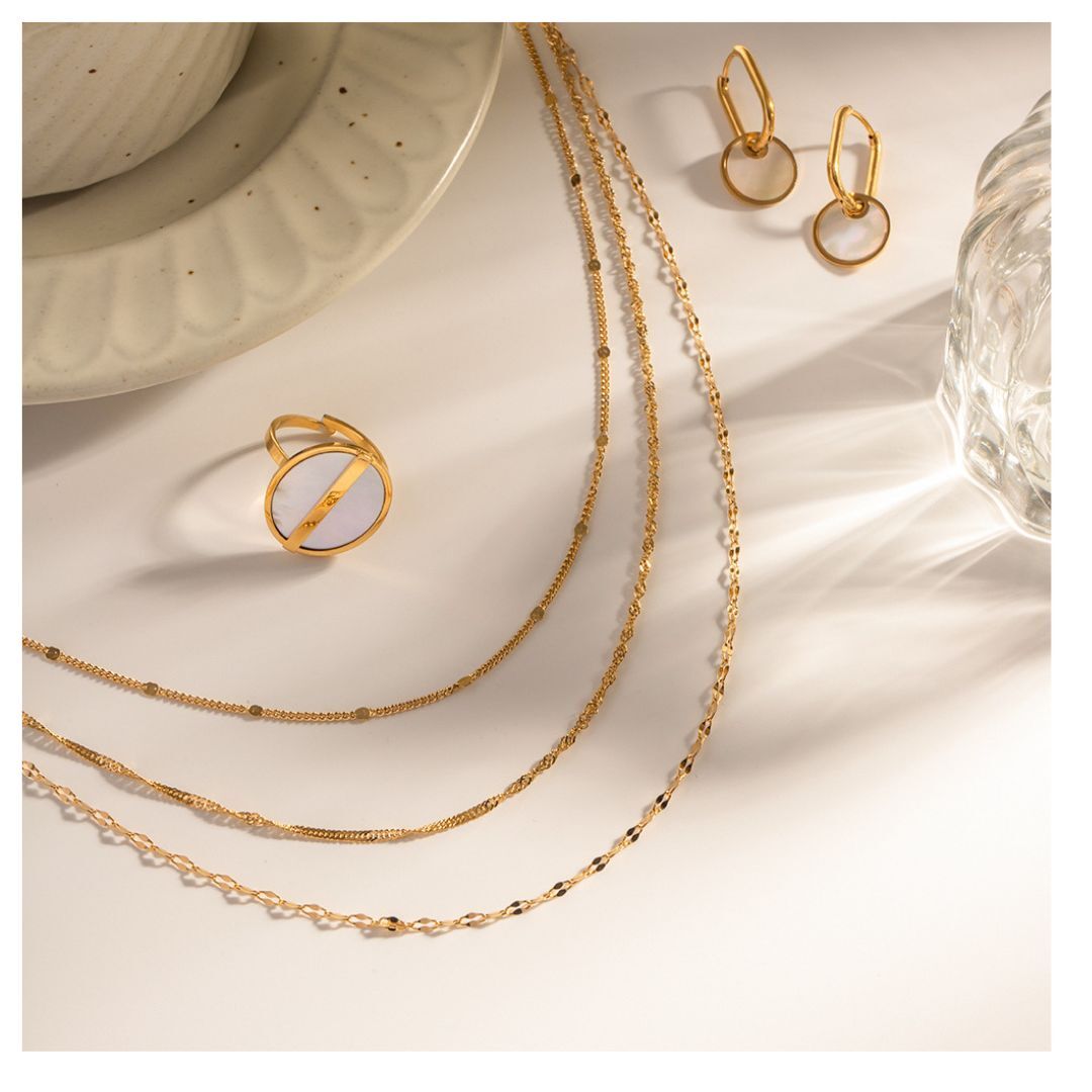 3連 Petal Screw Dot Necklace 詳細画像3｜Misy Jewelry