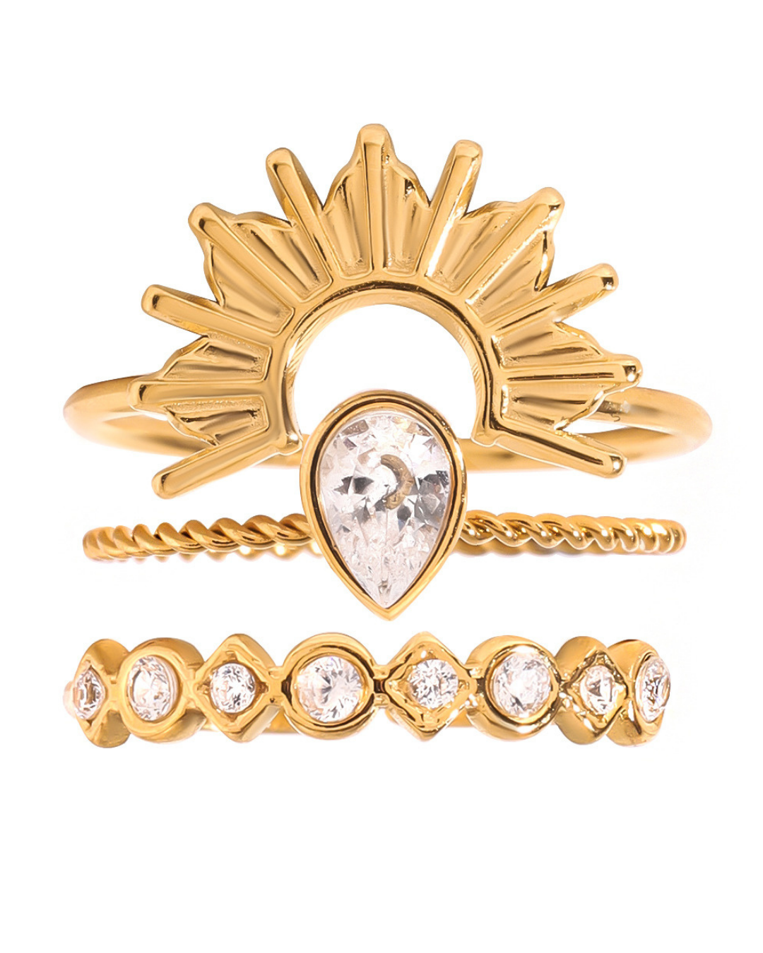 316L Sunbeam Ring Set（3点セット） 詳細画像6｜Misy Jewelry