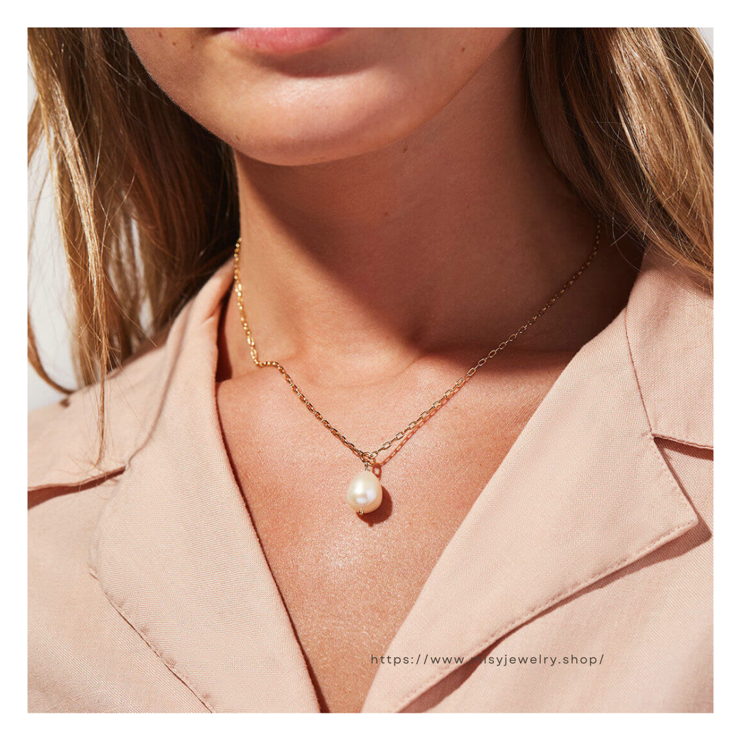 316L Chain Perl Necklace 詳細画像1｜Misy Jewelry