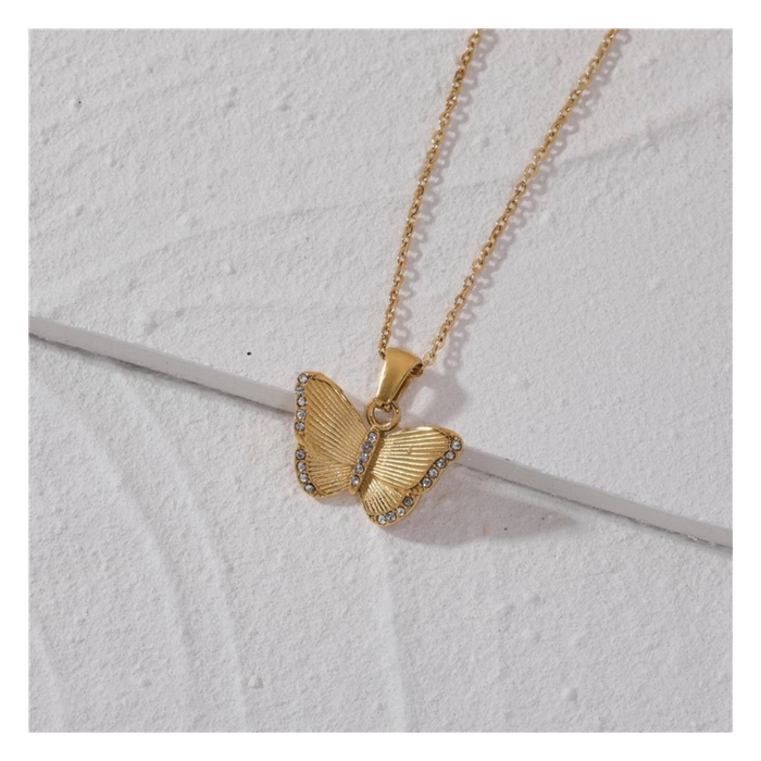 316L Zirconia Butterfly Necklace