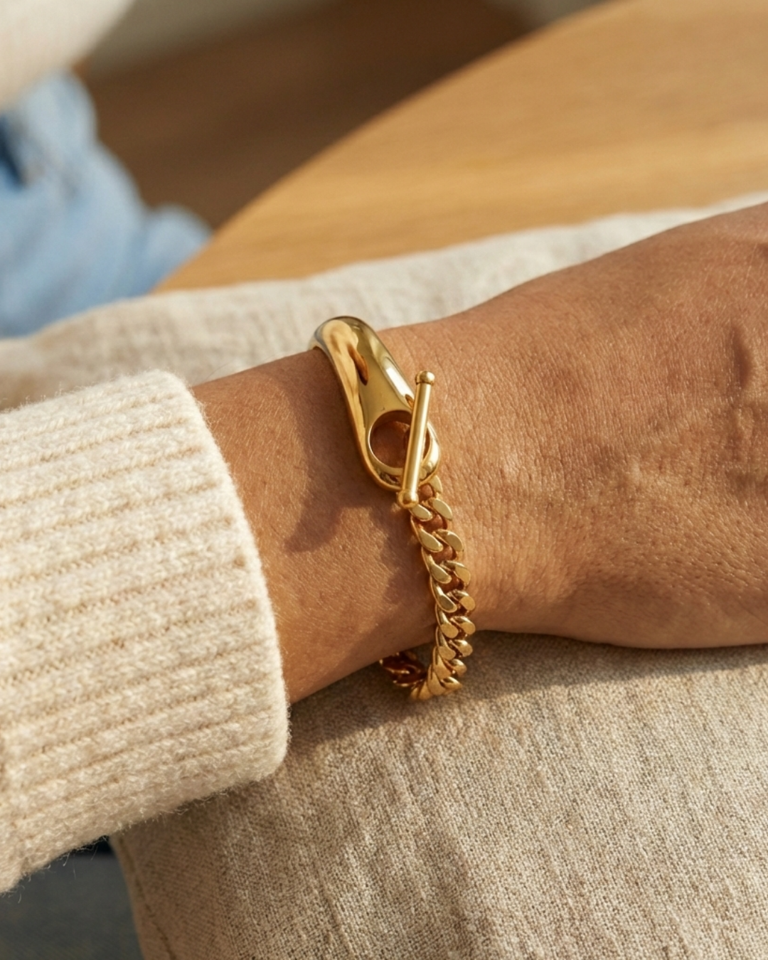 316L T-Bar Curve Chain Bracelet — ディテール | ネックレス | サージカルステンレス316L | Misy Jewelry