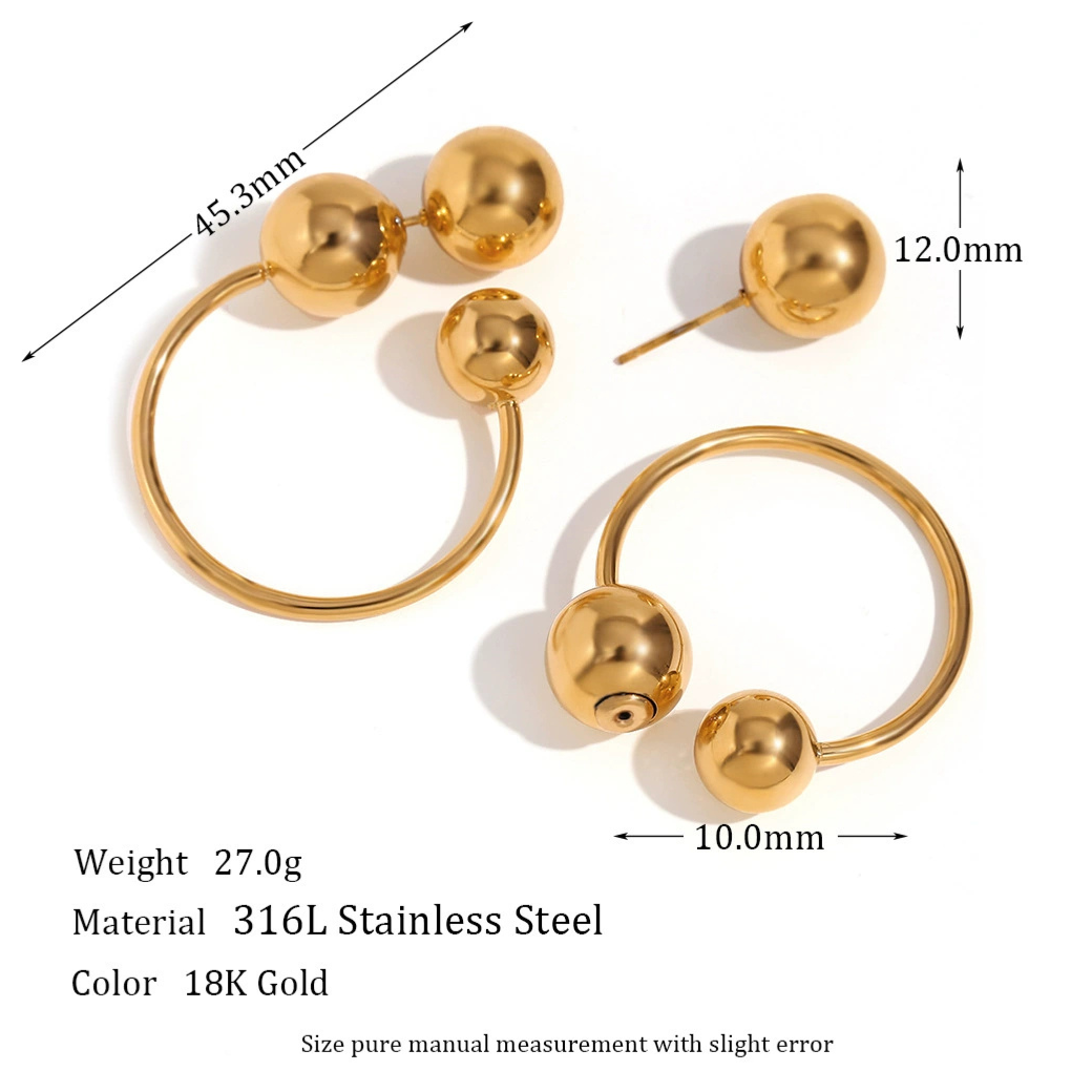 316L Elegant Sphere Earrings — ディテール | リング | サージカルステンレス316L | Misy Jewelry