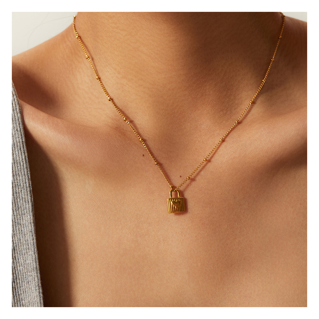 316L Heart Padlock Necklace 詳細画像1｜Misy Jewelry