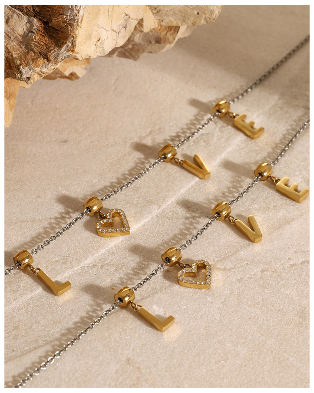 316L LOVE Charm Bracelet or Necklace — ディテール | ネックレス | サージカルステンレス316L | Misy Jewelry