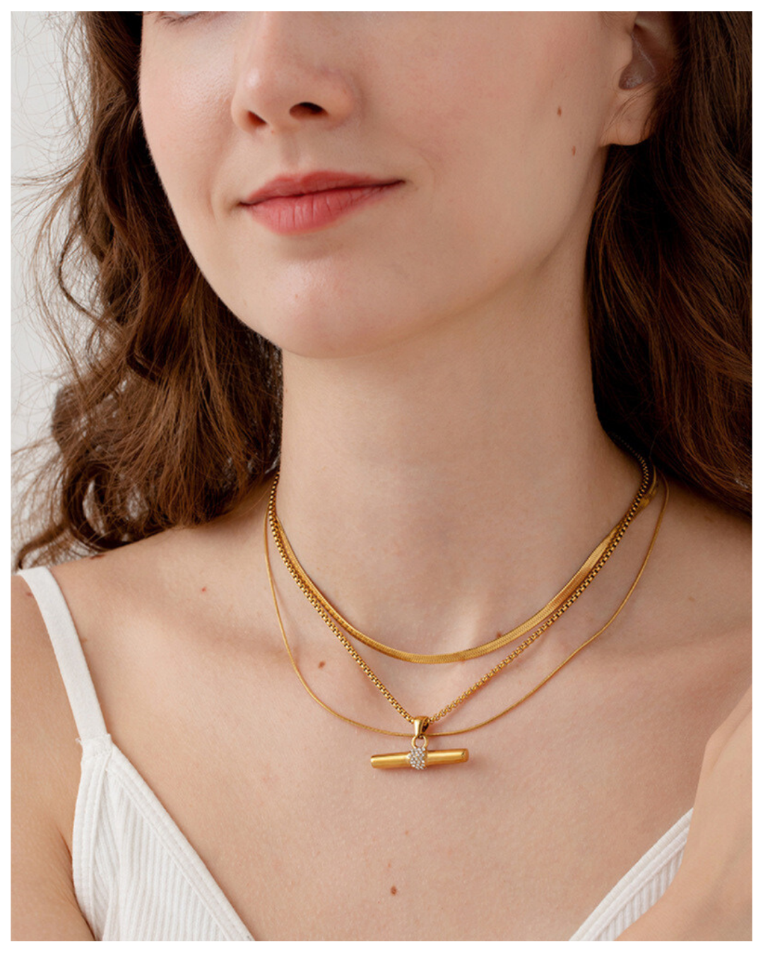 316L T-Bar Glow Necklace - ネックレス｜Misy Jewelry