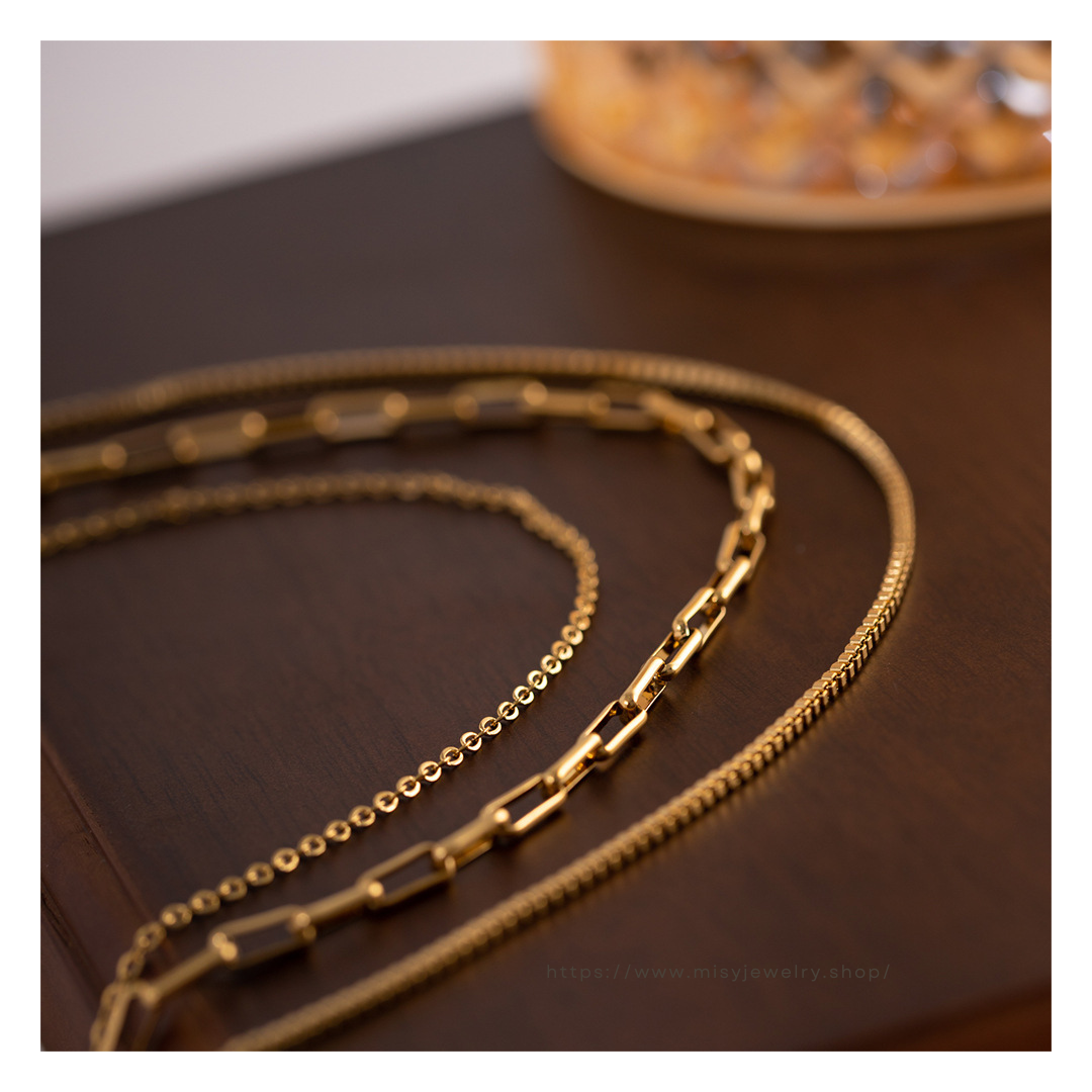316L Layered Chain Necklace 詳細画像2｜Misy Jewelry