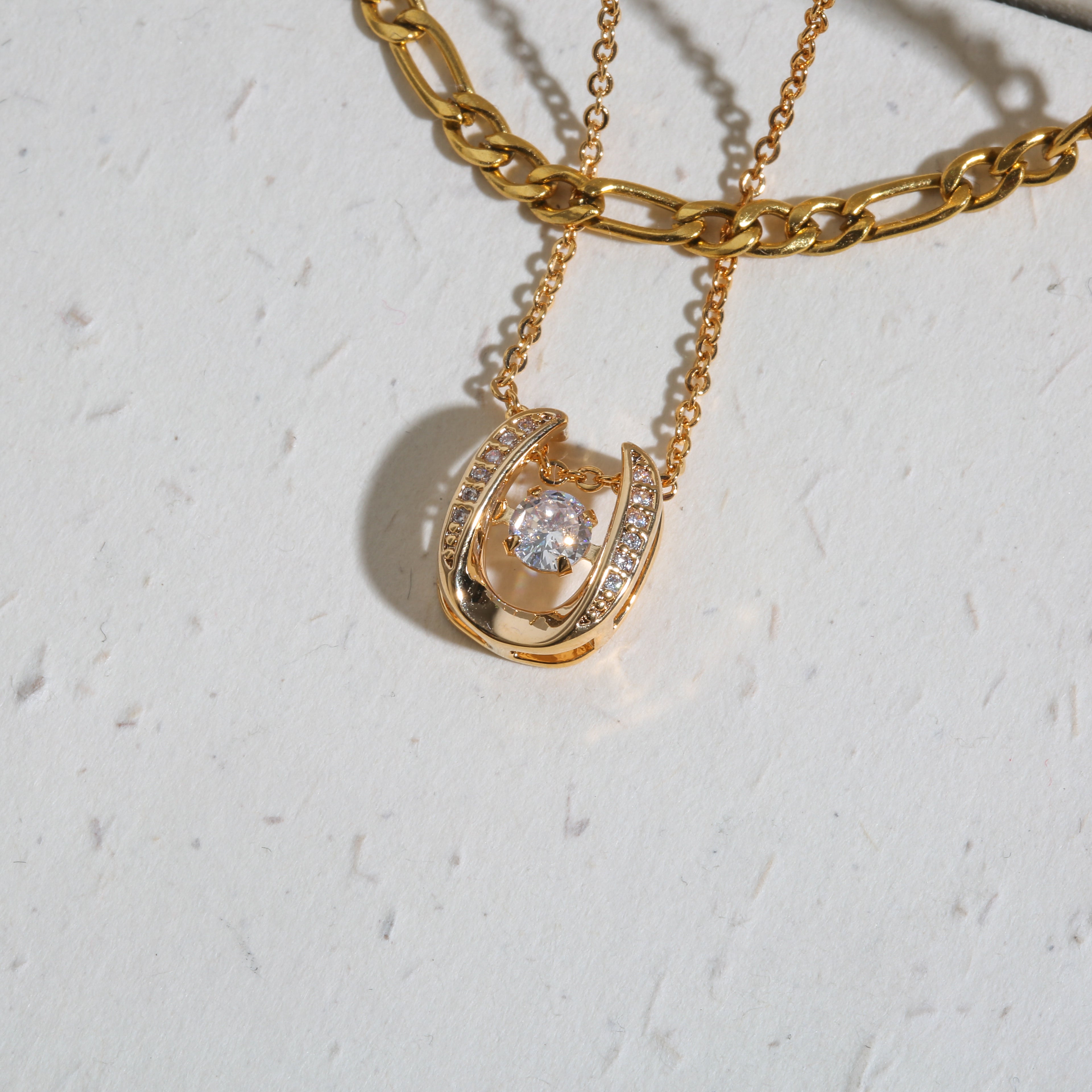 316L Horseshoe zirconia necklace 詳細画像2｜Misy Jewelry