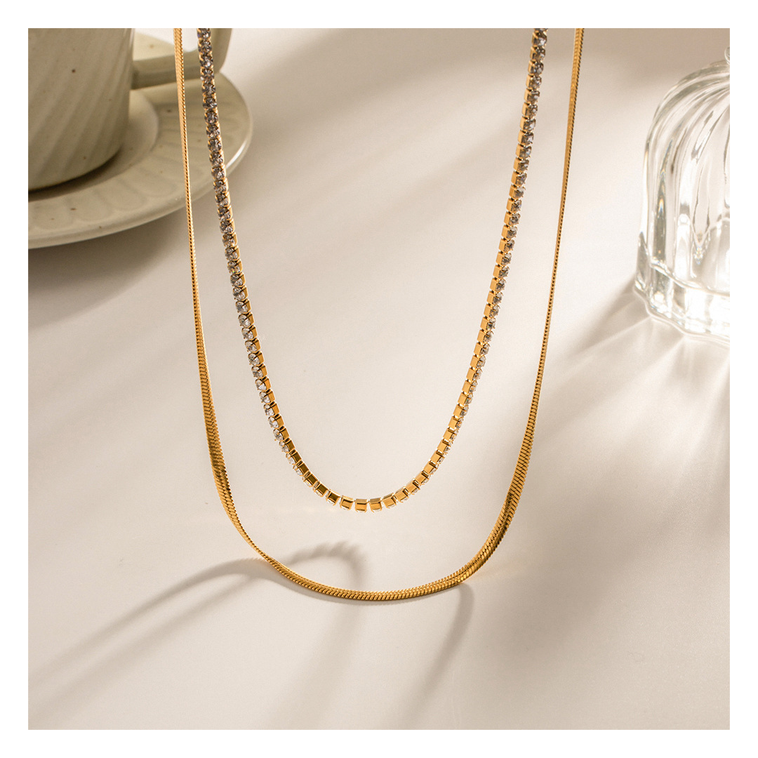 2連 Zircon snake Necklace 詳細画像2｜Misy Jewelry