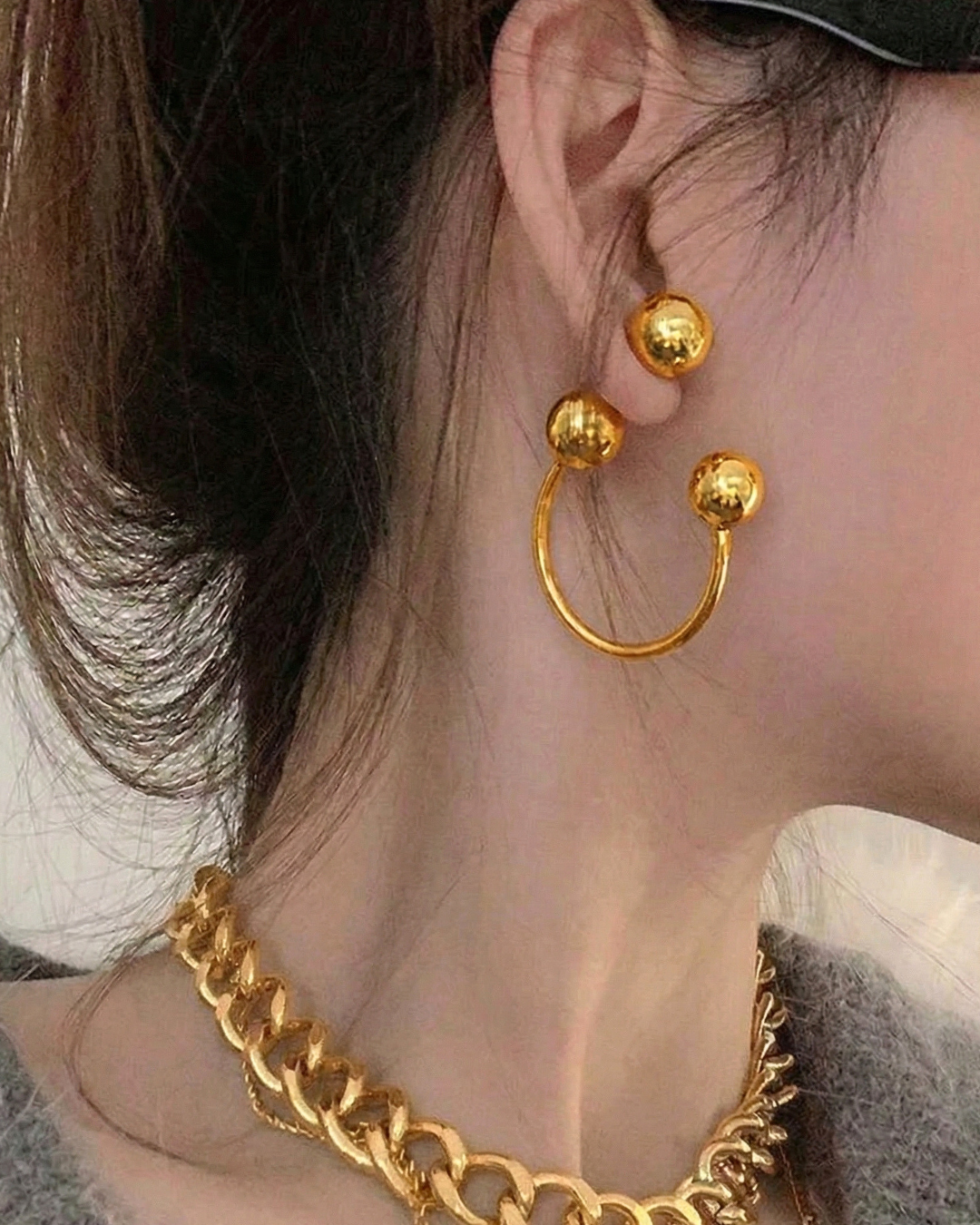 316L Elegant Sphere Pierce1 - ピアス・イヤリング｜Misy Jewelry